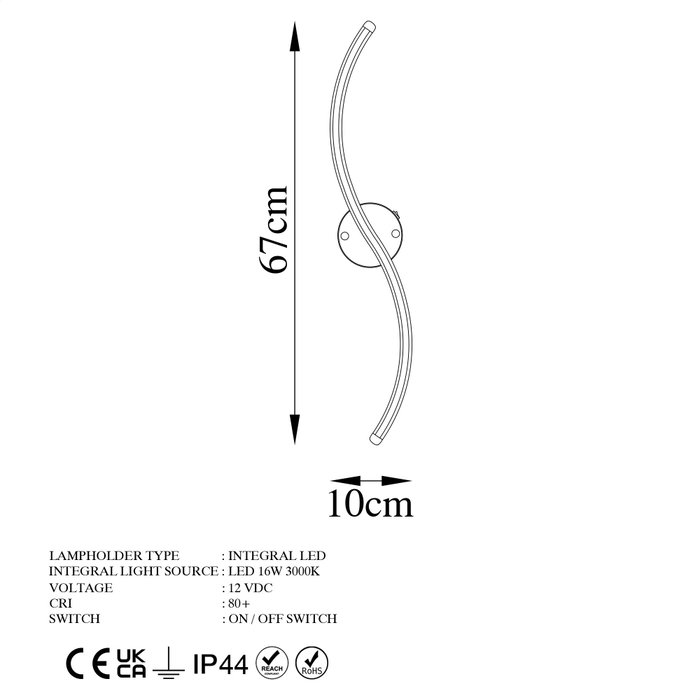Opviq Yılan - 13281 Lámpara de pared de metal negra con LED integrado Opviq Yılan - 13281 Lámpara de pared de metal negra con LED integrado